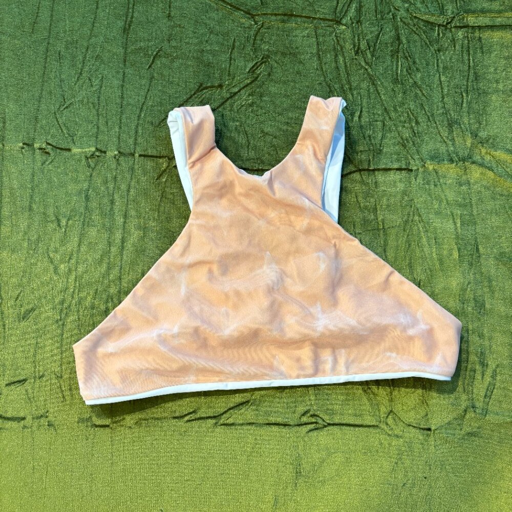 ❤️‍🔥 2/$10 Sporty Crop Bikini Top — Marbled Peach — Multiple Sizes Available